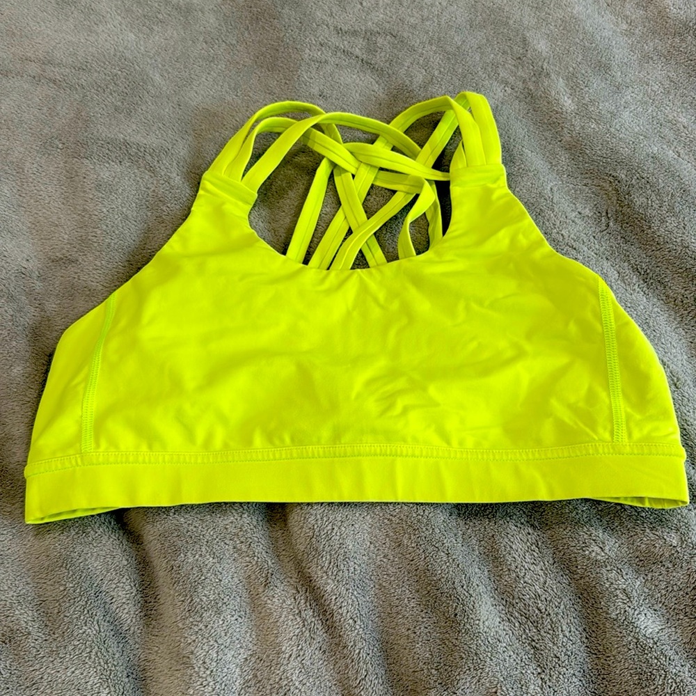 Lululemon neon green sports bra